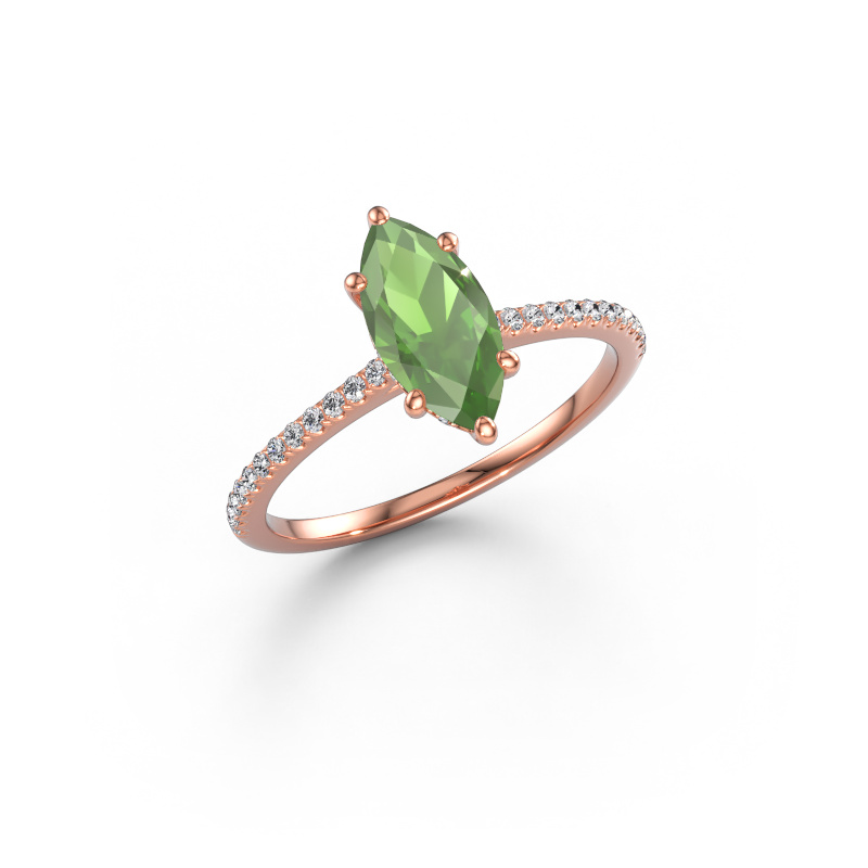 Bild av Förlovningsring Sophie MRQ 585 roséguld Grön turmalin 10x5 mm