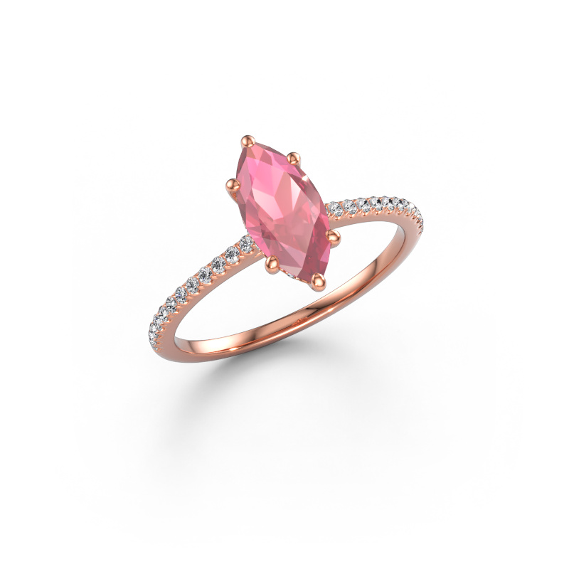 Immagine di Anello di fidanzamento Sophie MRQ 585 oro rosa Tormalina rosa 10x5 mm