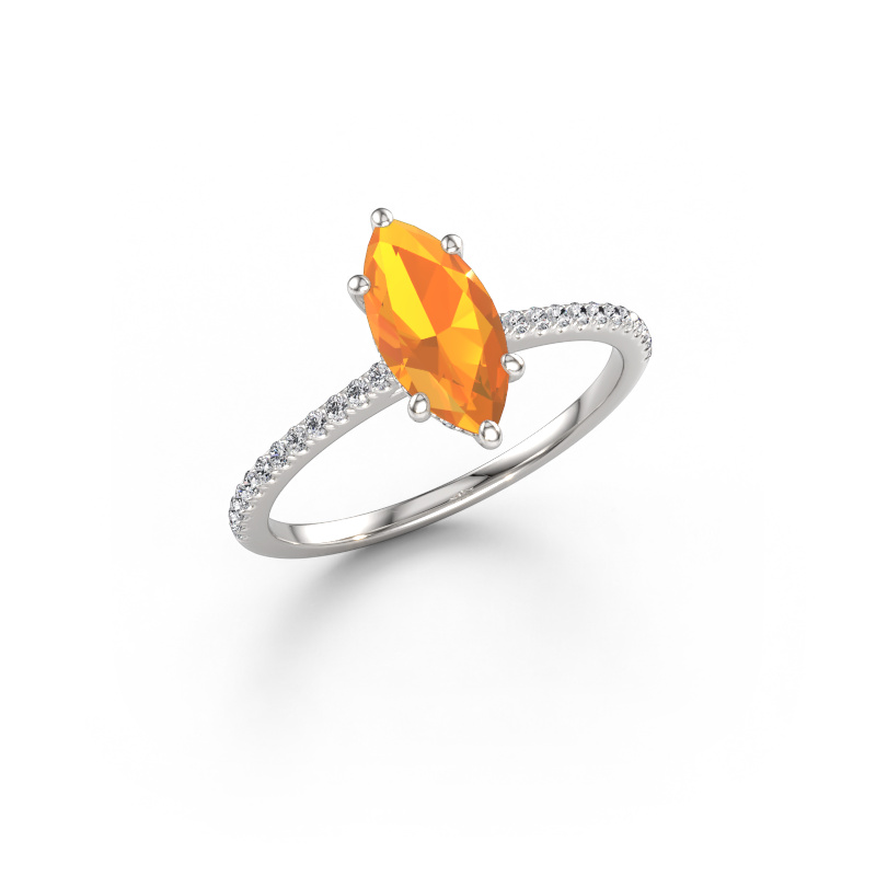 Bild von Verlobungsring Sophie MRQ 950 Platin Citrin 10x5 mm