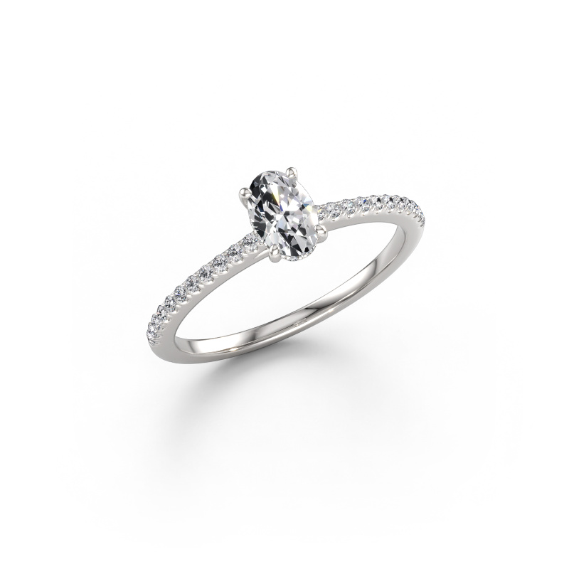Immagine di Anello di fidanzamento Sophie OVL 585 oro bianco Diamante lab grown 0.587 crt