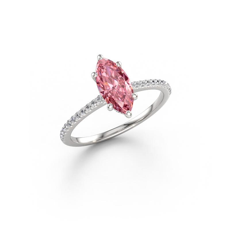 Immagine di Anello di fidanzamento Sophie MRQ 950 platino Diamante lab grown rosa 10x5 mm