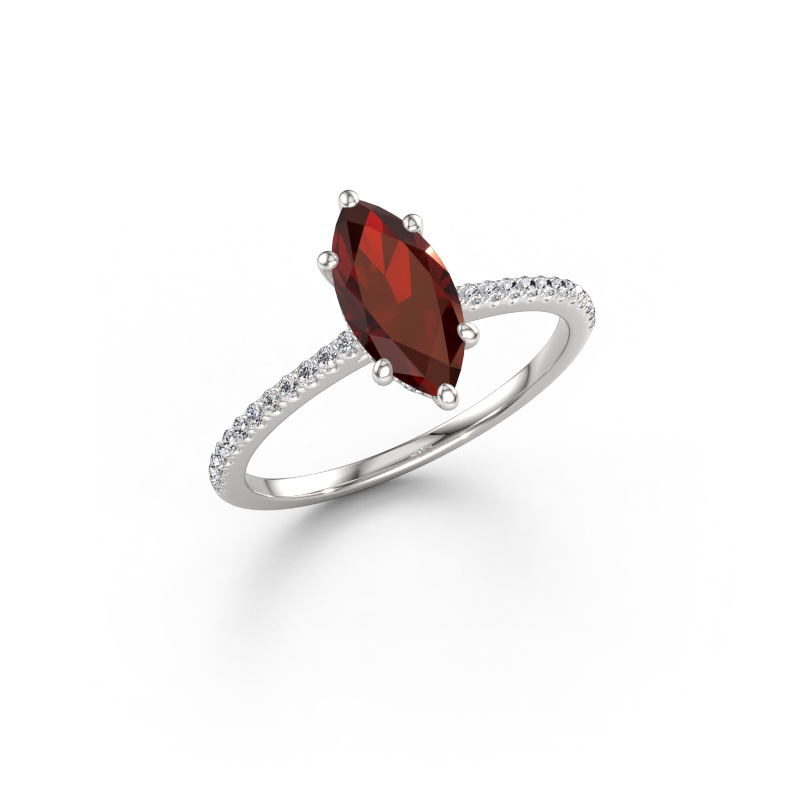 Bild von Verlobungsring Sophie MRQ 950 Platin Granat 10x5 mm