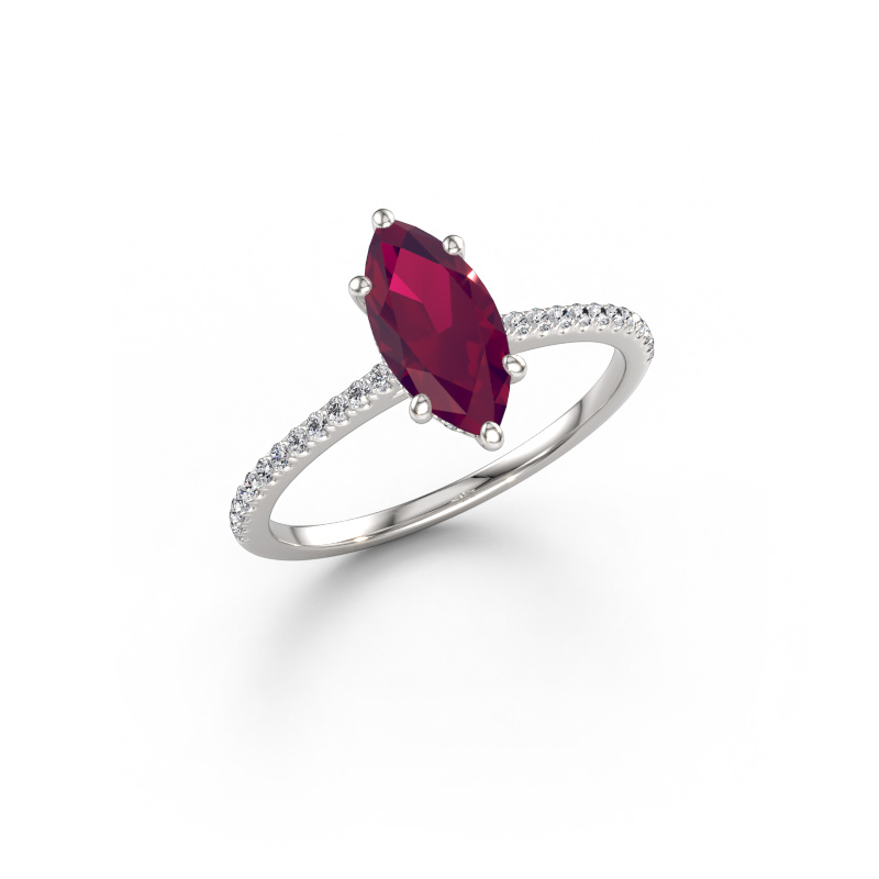 Bild von Verlobungsring Sophie MRQ 585 Weißgold Rhodolit 10x5 mm