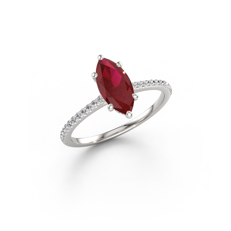 Bild von Verlobungsring Sophie MRQ 585 Weißgold Rubin 10x5 mm