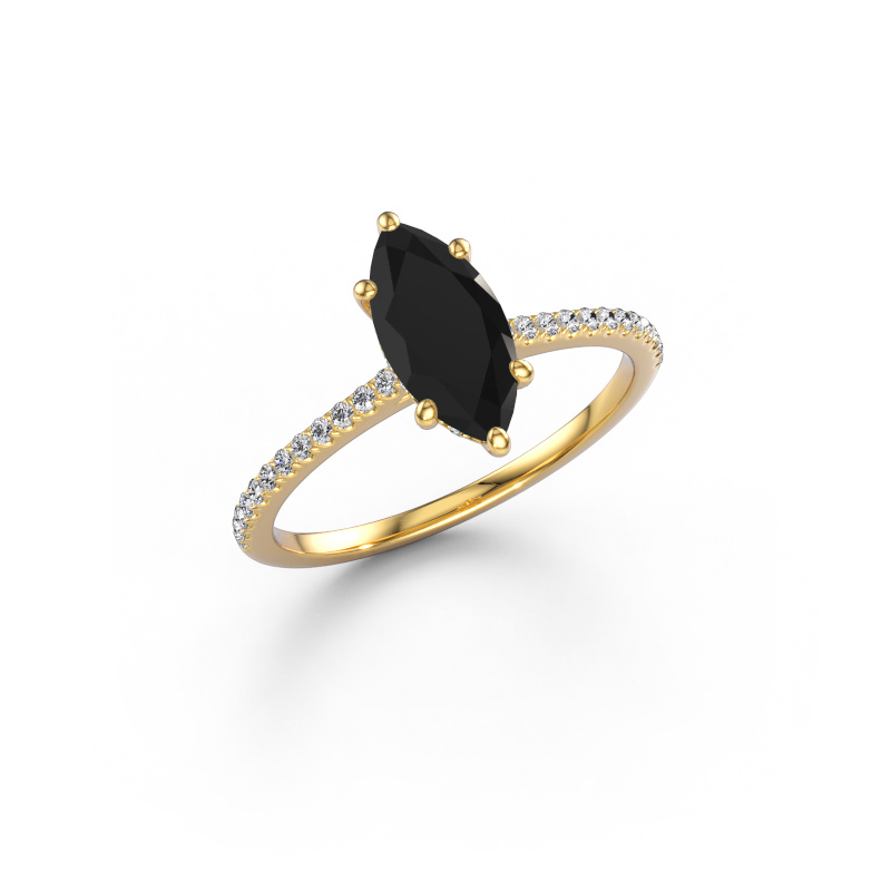 Afbeelding van Verlovingsring Sophie MRQ 585 goud Zwarte diamant 1.41 crt