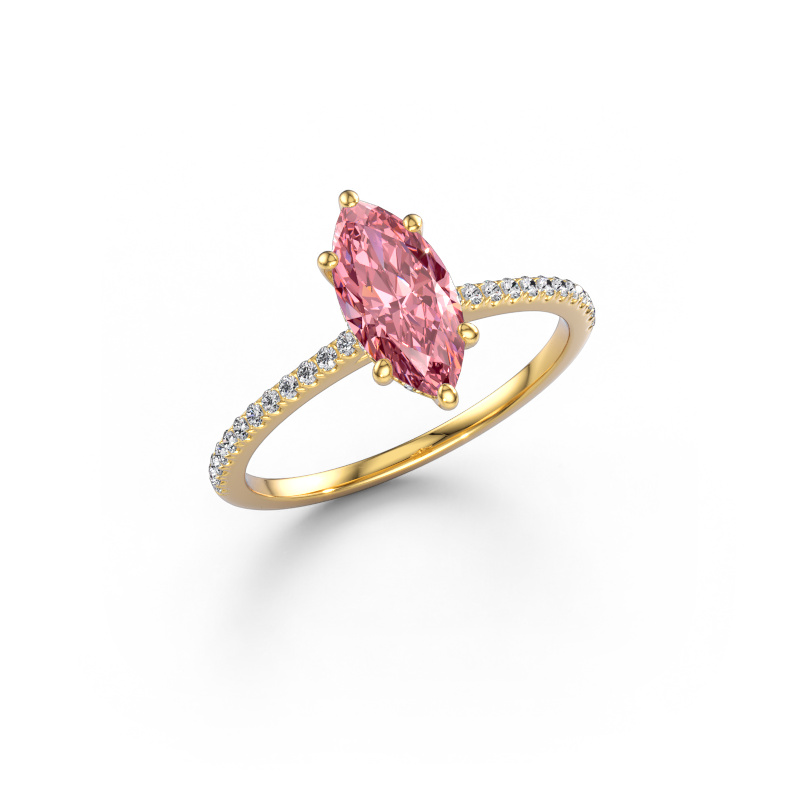 Immagine di Anello di fidanzamento Sophie MRQ 585 oro Diamante lab grown rosa 10x5 mm