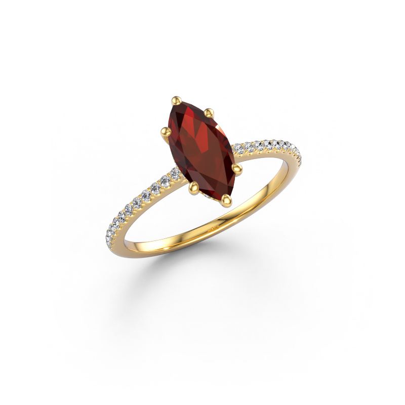 Image of Engagement ring Sophie MRQ 585 gold Garnet 10x5 mm