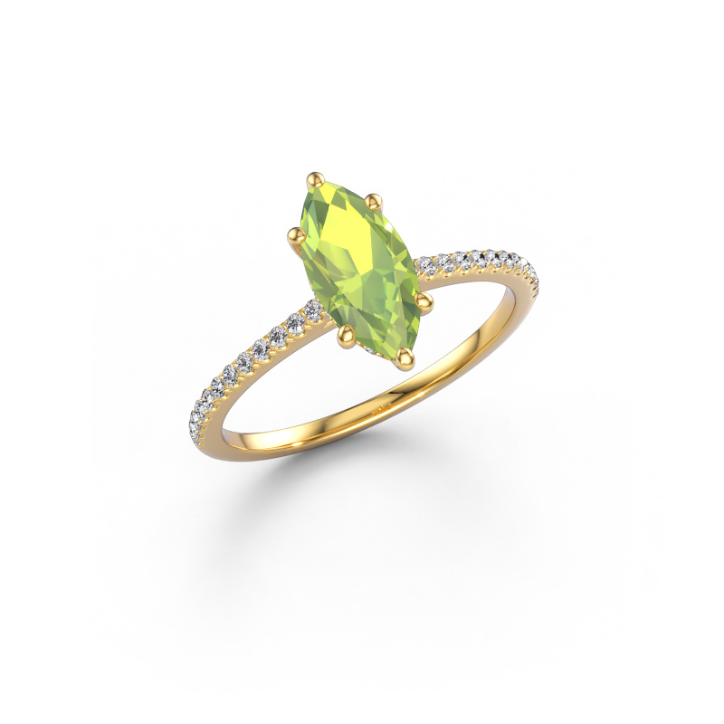 Image de Bague de fiançailles Sophie MRQ 585 or jaune Péridot 10x5 mm