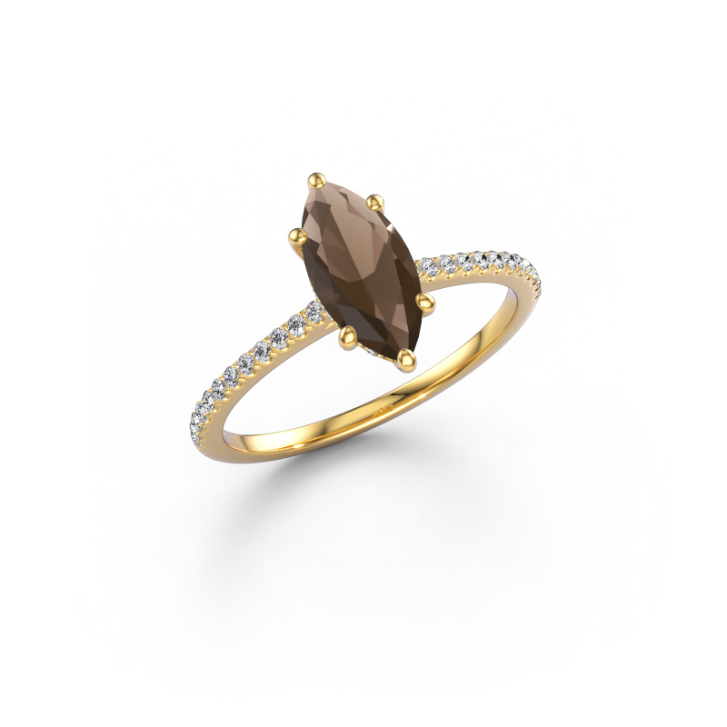 Bild von Verlobungsring Sophie MRQ 585 Gold Rauchquarz 10x5 mm