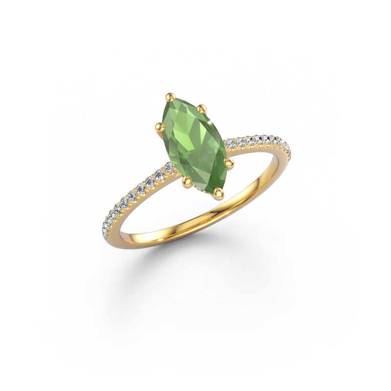 Bild von Verlobungsring Sophie MRQ 585 Gold Turmalin grün 10x5 mm
