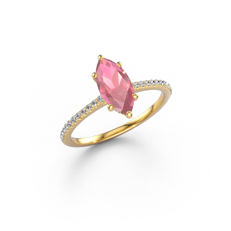 Immagine di Anello di fidanzamento Sophie MRQ 585 oro Tormalina rosa 10x5 mm