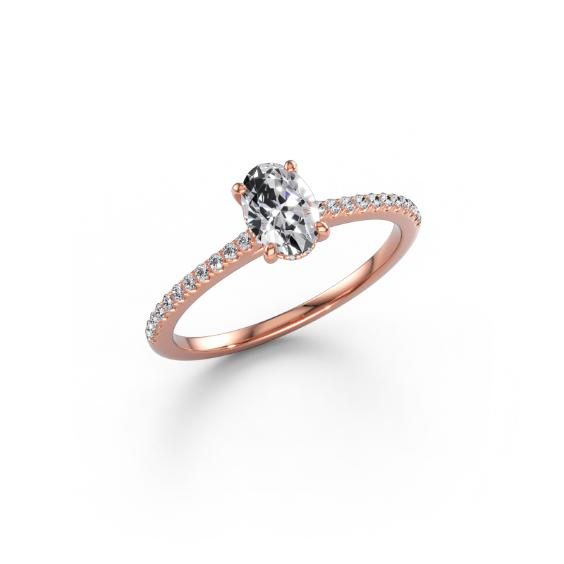 Immagine di Anello di fidanzamento Sophie OVL 585 oro rosa Diamante 0.797 crt