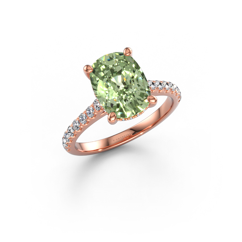 Immagine di Anello di fidanzamento Sophie CSH 585 oro rosa Diamante lab grown verde 8x6 mm