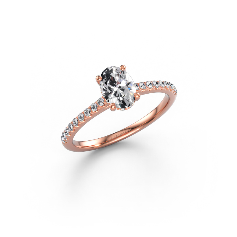Immagine di Anello di fidanzamento Sophie OVL 585 oro rosa Diamante 0.930 crt