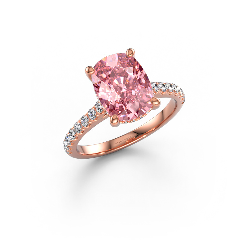 Image of Engagement ring Sophie CSH 585 rose gold Pink lab grown diamond 8x6 mm