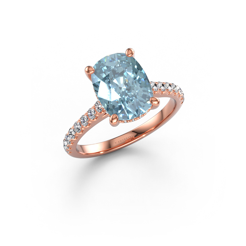 Bild av Förlovningsring Sophie CSH 585 roséguld Blå labbodlad diamant 8x6 mm