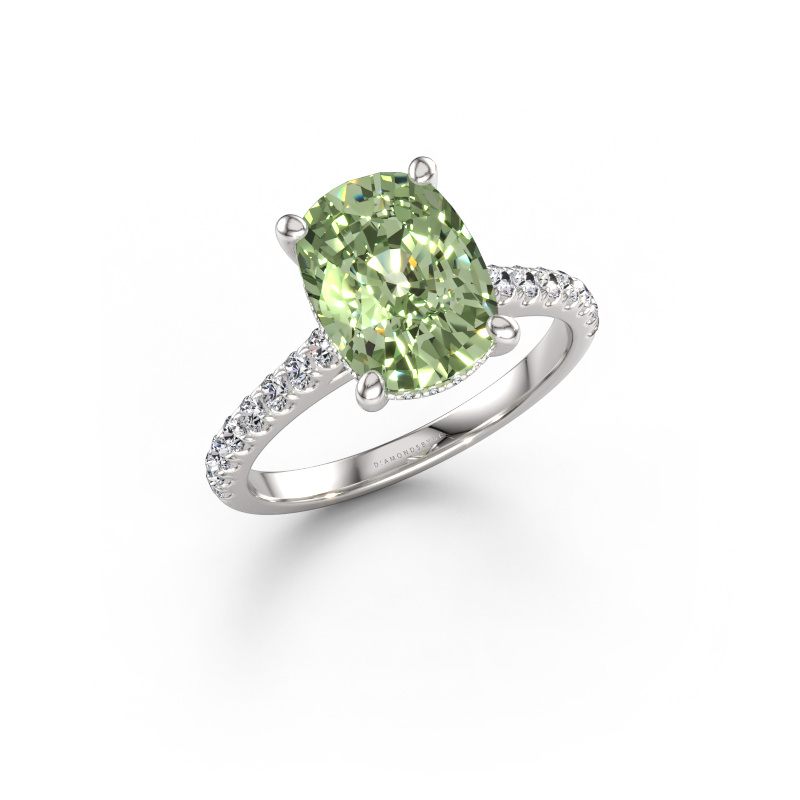 Bild av Förlovningsring Sophie CSH 950 platina Grön labbodlad diamant 8x6 mm