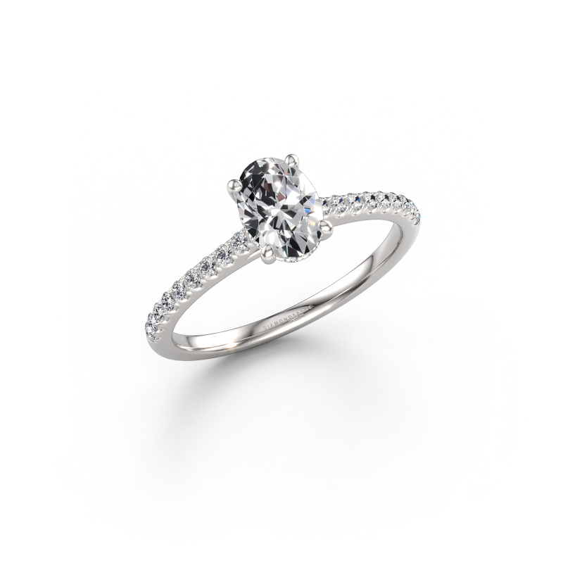 Immagine di Anello di fidanzamento Sophie OVL 585 oro bianco Diamante lab grown 0.930 crt