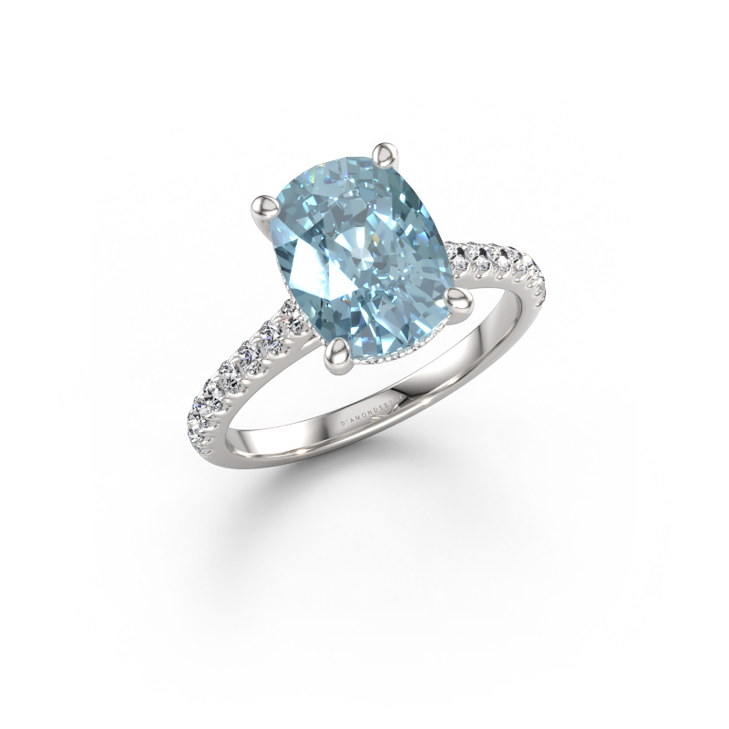 Bild av Förlovningsring Sophie CSH 950 platina Blå labbodlad diamant 8x6 mm