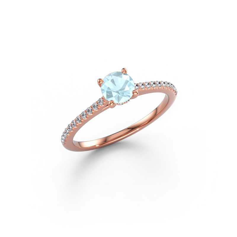 Image of Engagement ring Sophie RND 585 rose gold Aquamarine 5 mm