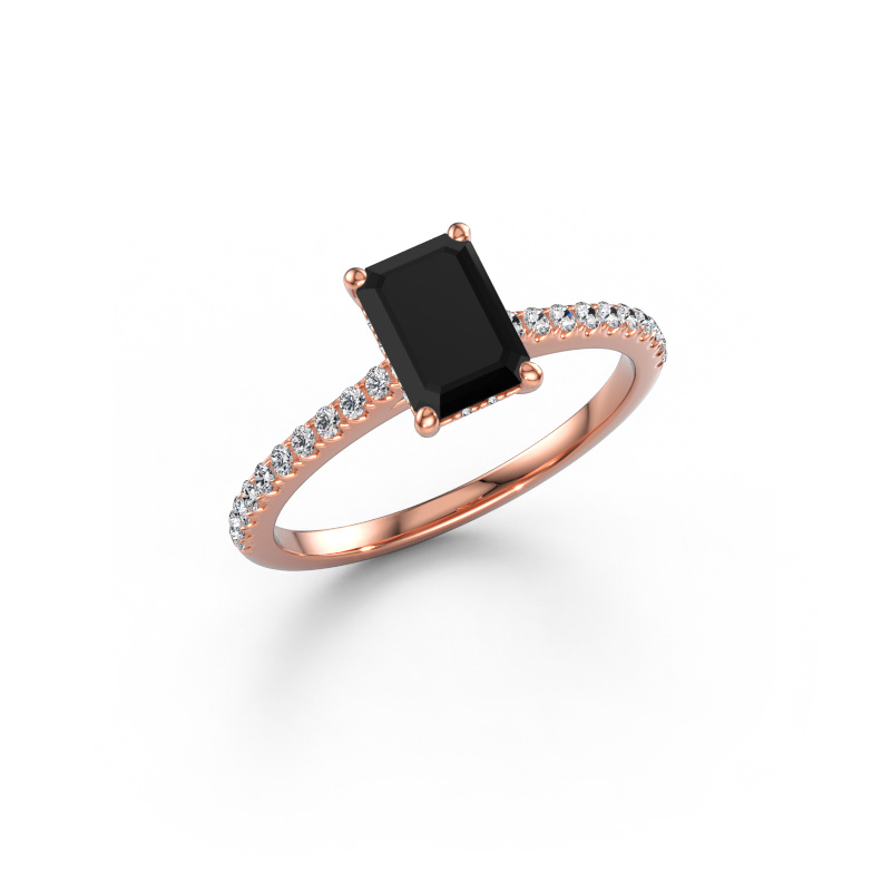Image of Engagement ring Sophie EME 585 rose gold Black diamond 2.14 crt