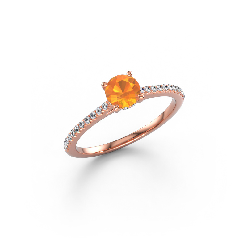 Immagine di Anello di fidanzamento Sophie RND 585 oro rosa Citrino 5 mm