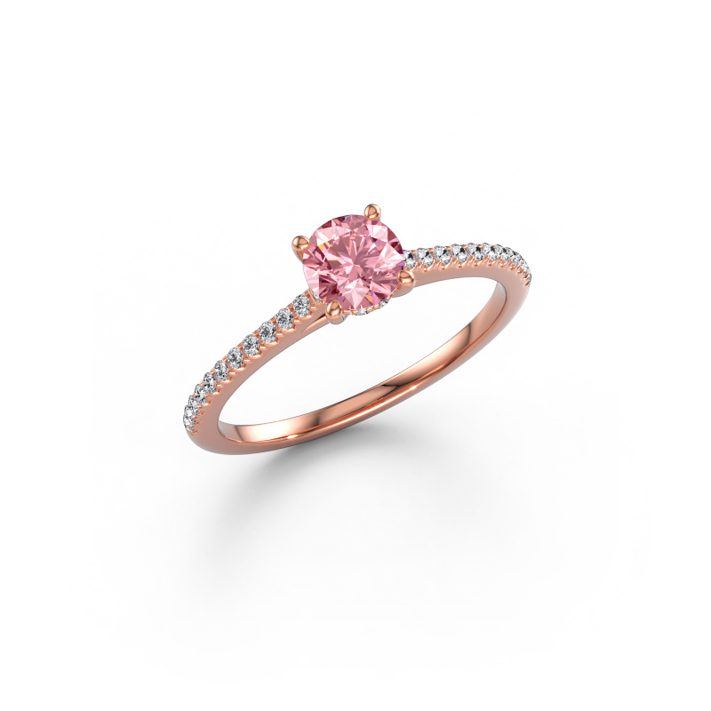 Immagine di Anello di fidanzamento Sophie RND 585 oro rosa Diamante lab grown rosa 5 mm
