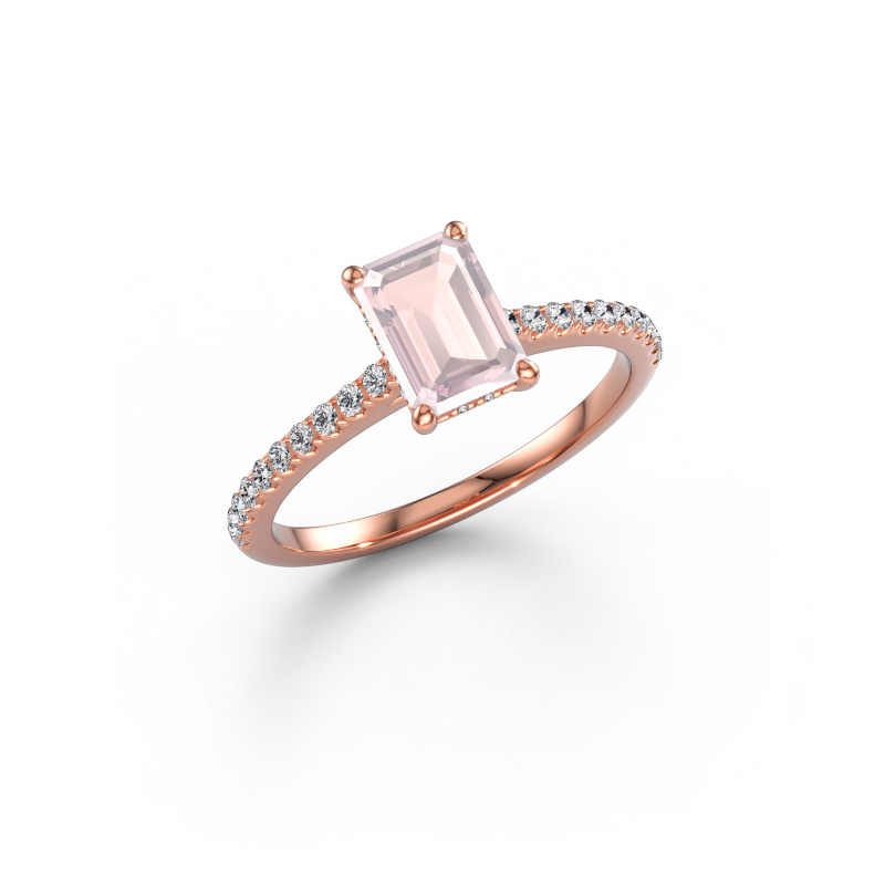Bild av Förlovningsring Sophie EME 585 roséguld Champagnefärgad morganit 7.5x5.5 mm