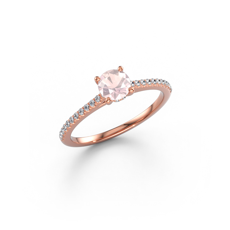 Imagen de Anillo de compromiso Sophie RND 585 oro rosa Morganita champán 5 mm