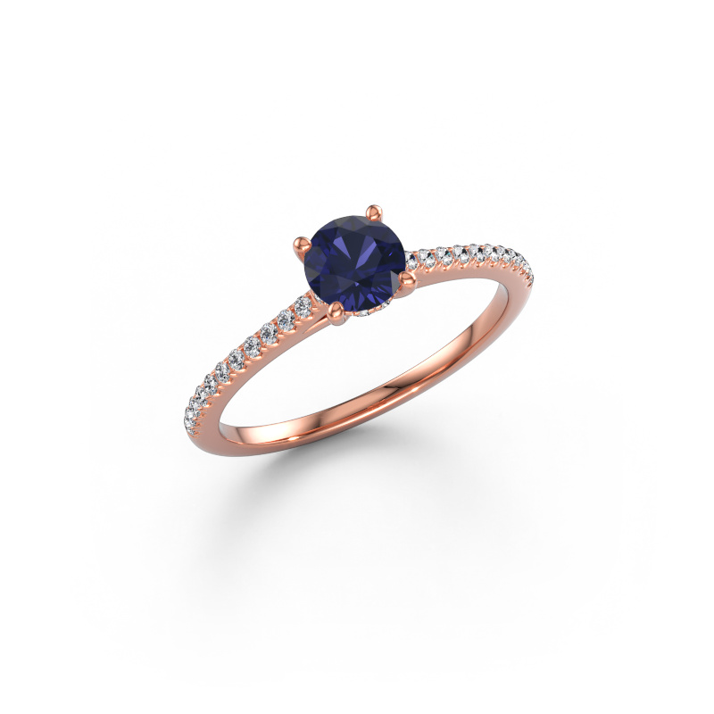Bild von Verlobungsring Sophie RND 585 Roségold Saphir 5 mm
