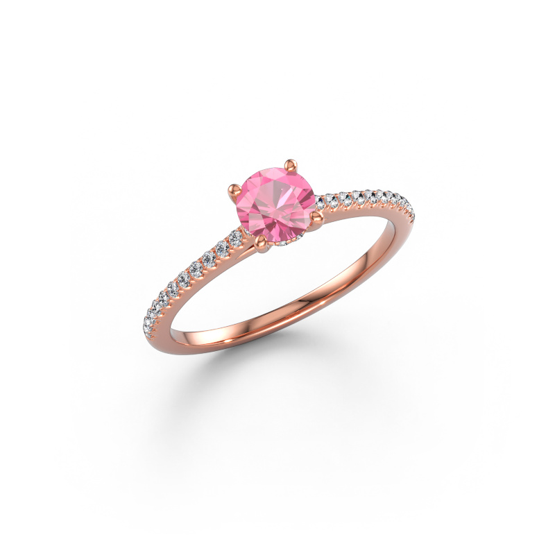 Bild von Verlobungsring Sophie RND 585 Roségold Pink Saphir 5 mm