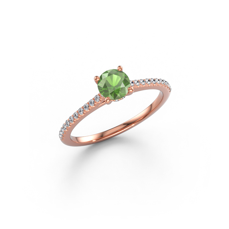 Image de Bague de fiançailles Sophie RND 585 or rose Vert tourmaline 5 mm