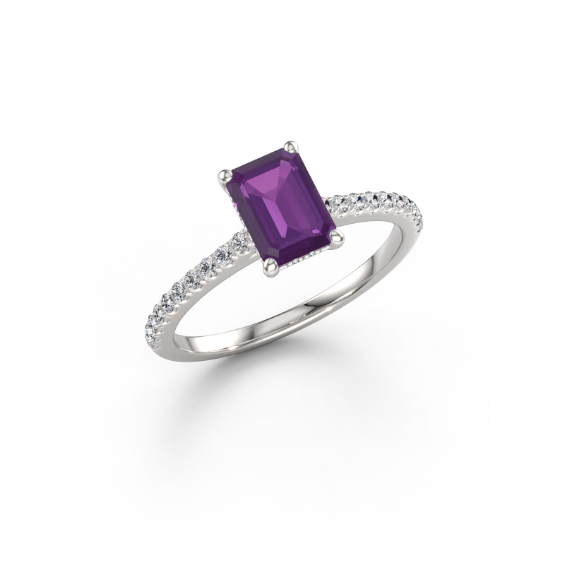 Image of Engagement ring Sophie EME 950 platinum Amethyst 7.5x5.5 mm