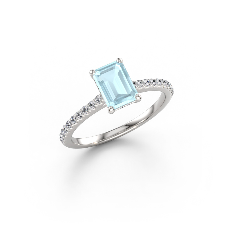 Image of Engagement ring Sophie EME 585 white gold Aquamarine 7.5x5.5 mm