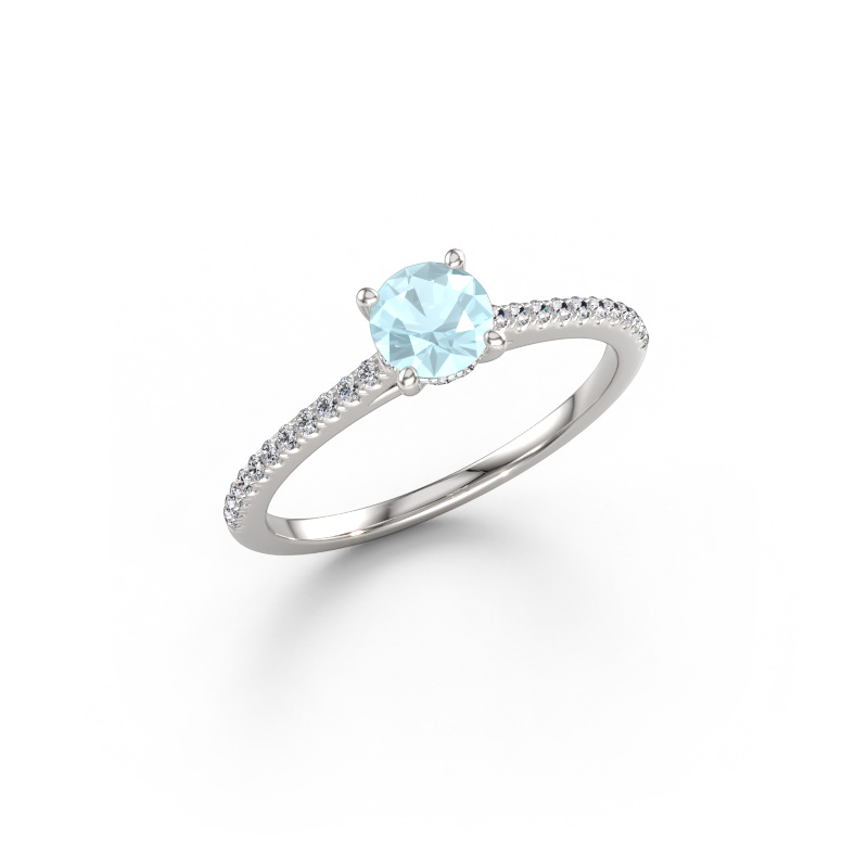 Image de Bague de fiançailles Sophie RND 950 platine Aigue-marine 5 mm