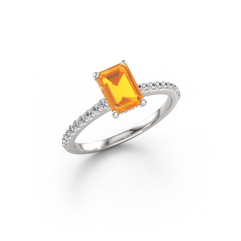 Bild von Verlobungsring Sophie EME 950 Platin Citrin 7.5x5.5 mm