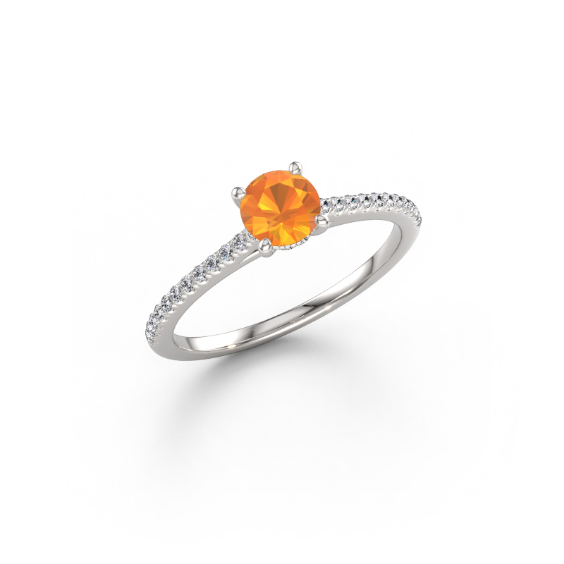 Imagen de Anillo de compromiso Sophie RND 950 platino Citrino 5 mm