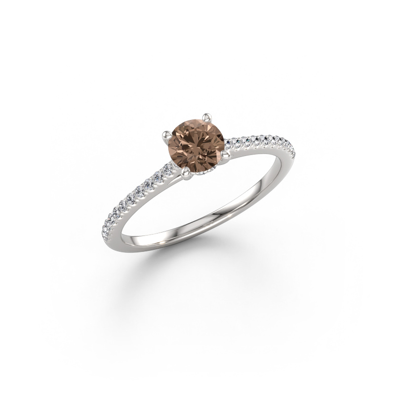 Bild von Verlobungsring Sophie RND 585 Weißgold Braun Diamant 0.687 crt