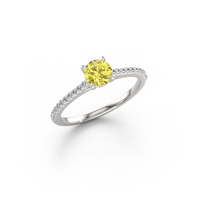 Bild von Verlobungsring Sophie RND 950 Platin Gelber labordiamant 5 mm