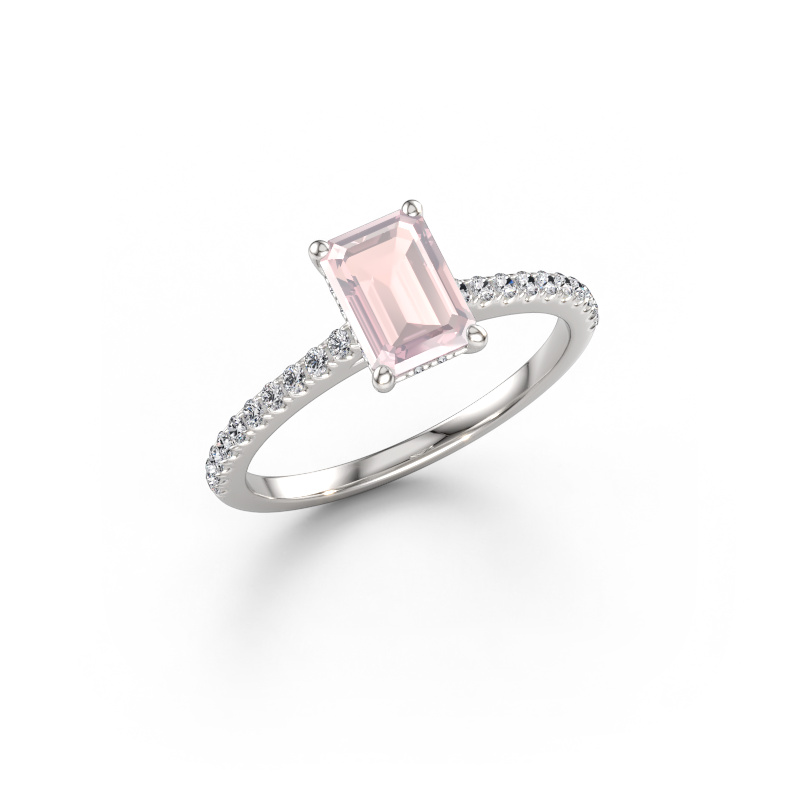 Immagine di Anello di fidanzamento Sophie EME 585 oro bianco Morganite champagne 7.5x5.5 mm