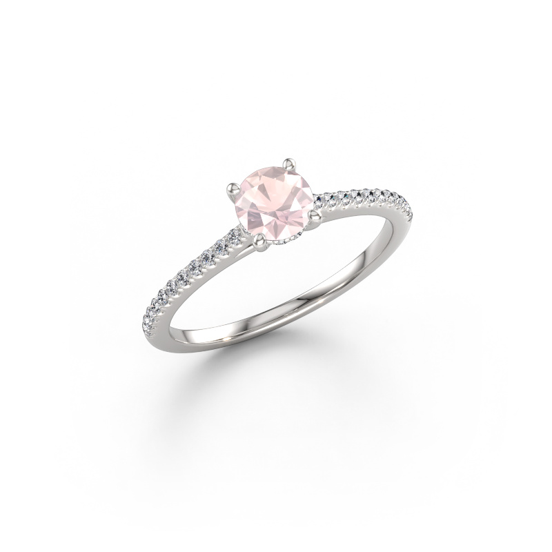 Imagen de Anillo de compromiso Sophie RND 950 platino Morganita champán 5 mm