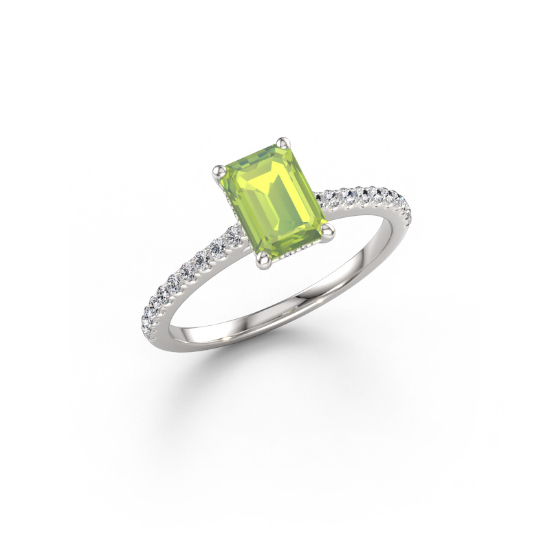 Image of Engagement ring Sophie EME 950 platinum Peridot 7.5x5.5 mm