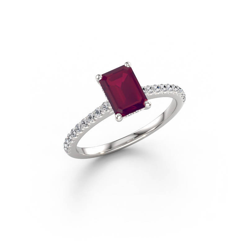 Bild von Verlobungsring Sophie EME 585 Weißgold Rhodolit 7.5x5.5 mm