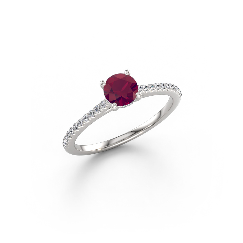 Image of Engagement ring Sophie RND 950 platinum Rhodolite 5 mm
