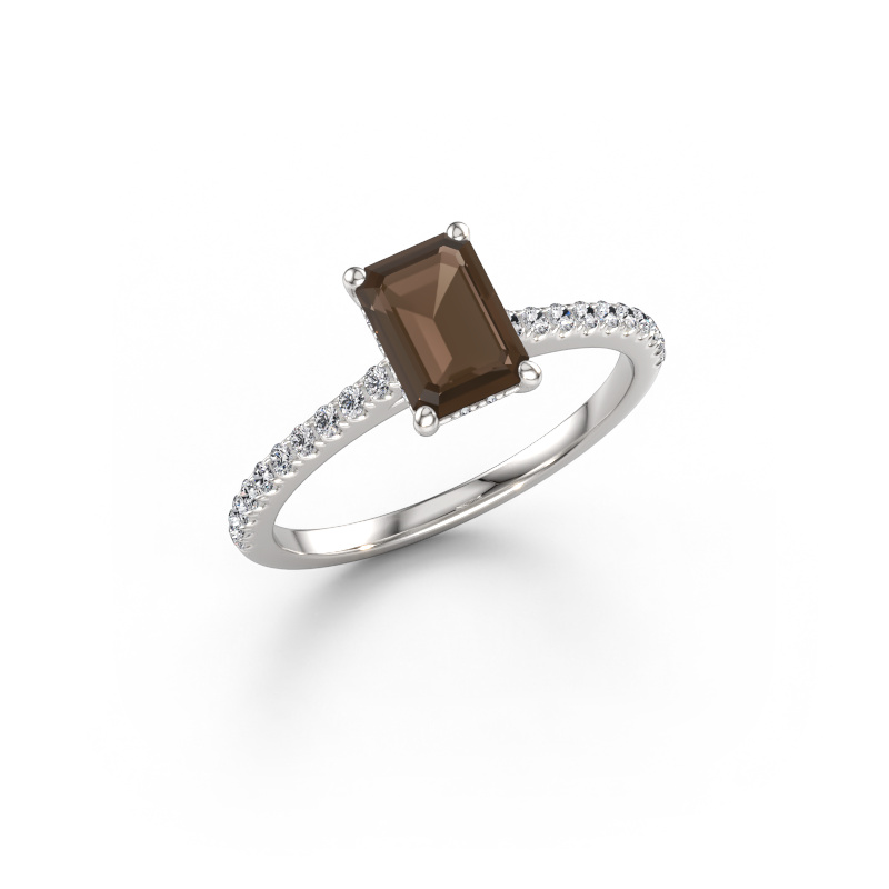 Image of Engagement ring Sophie EME 950 platinum Smokey quartz 7.5x5.5 mm
