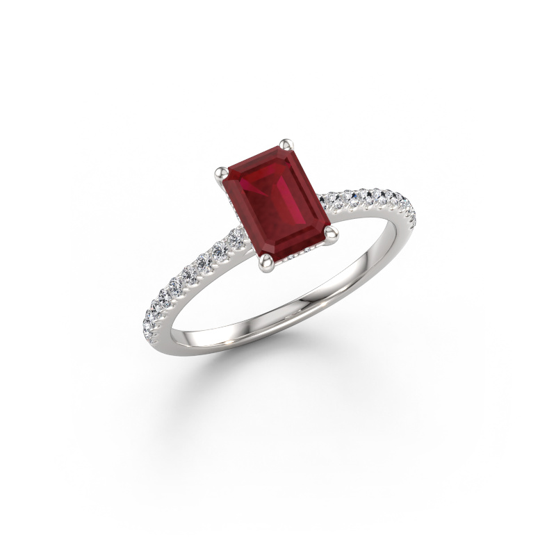 Bild von Verlobungsring Sophie EME 585 Weißgold Rubin 7.5x5.5 mm