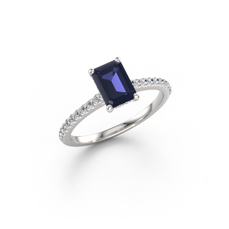 Bild von Verlobungsring Sophie EME 585 Weißgold Saphir 7.5x5.5 mm