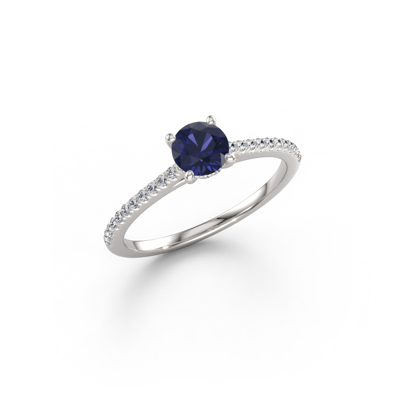 Bild av Förlovningsring Sophie RND 585 vitt guld Safir 5 mm