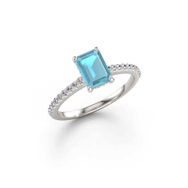Bild von Verlobungsring Sophie EME 950 Platin Blau Topas 7.5x5.5 mm