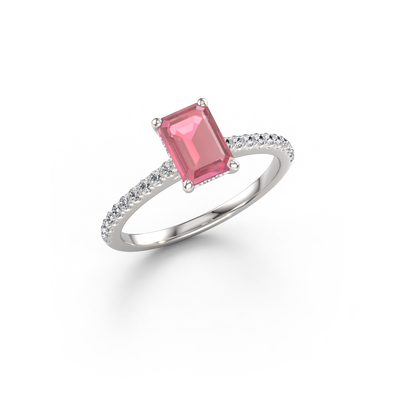 Immagine di Anello di fidanzamento Sophie EME 950 platino Tormalina rosa 7.5x5.5 mm